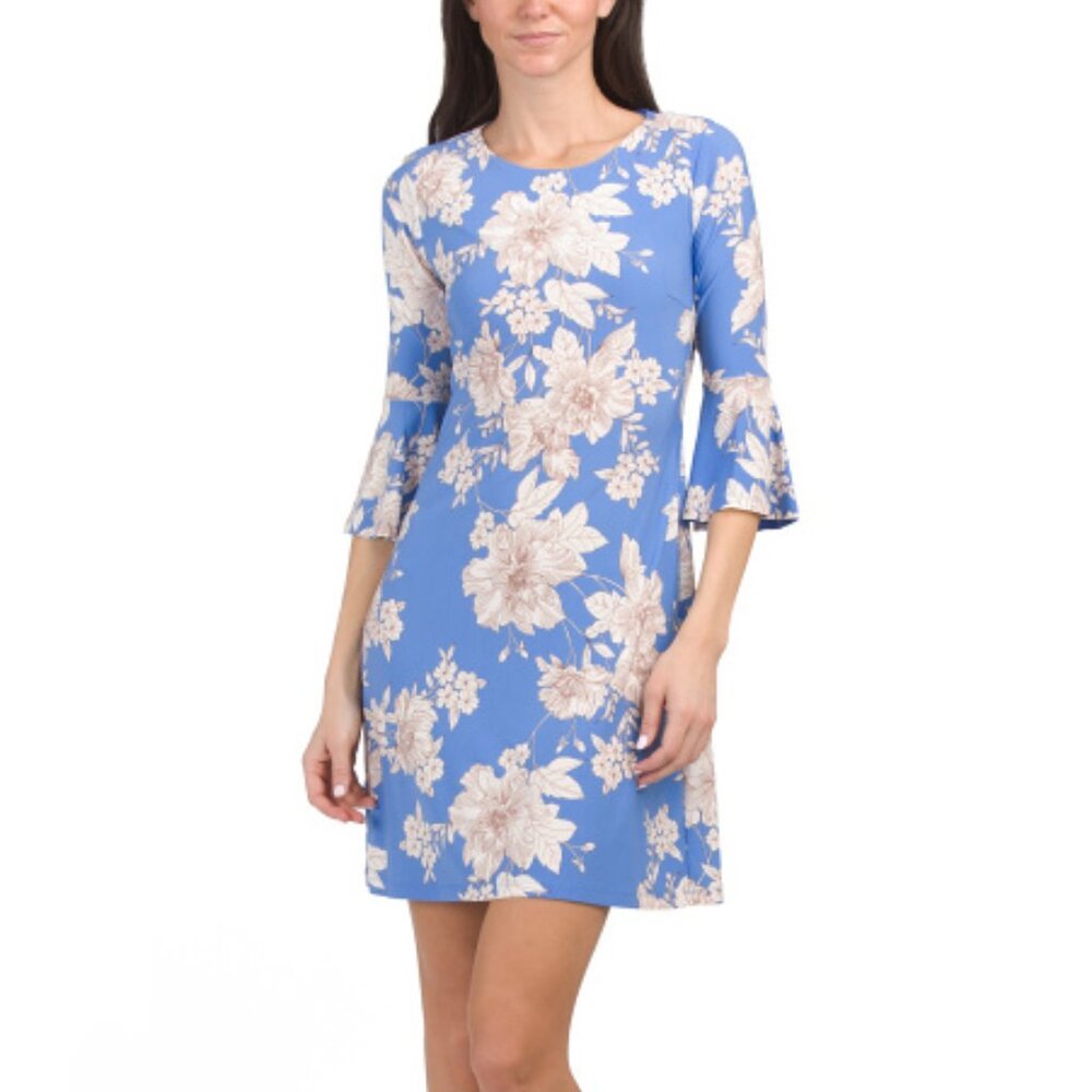 TOMMY HILFIGER Long Sleeve Mini Floral Sheath Dress